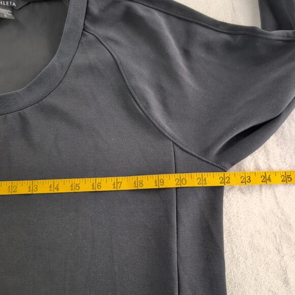 Athleta Seasoft Scoop Neck Sweatshirt Women's Large Black CleanGirl Minimalist - Picture 6 of 9